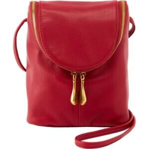 HOBO Vintage Fern Crossbody Bag Red Pear Pebbled Leather RARE COLOR